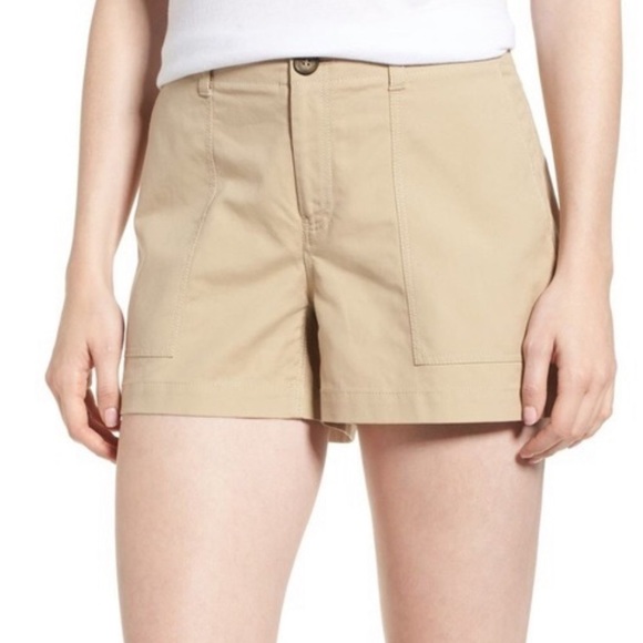 Nordstrom Signature Beige Patch Pocket Utility Shorts NWT Size 4 - Picture 7 of 7